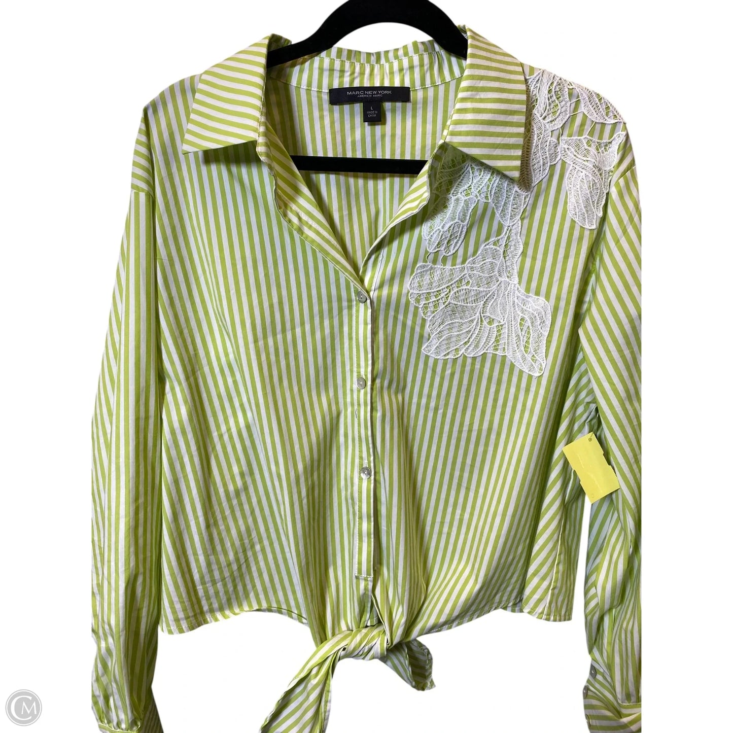 Top Long Sleeve By Marc New York In Striped Pattern, Size: L