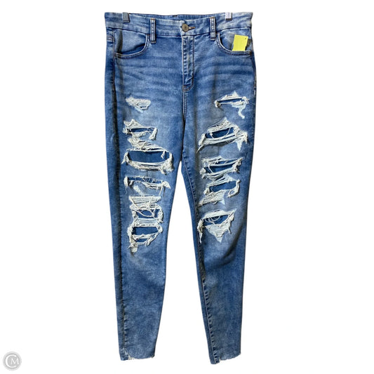 Jeans Skinny By American Eagle In Blue Denim, Size: 10