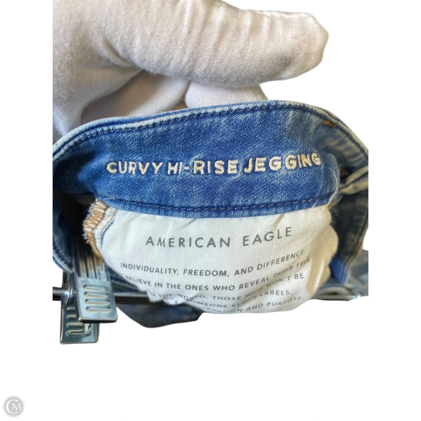 Jeans Skinny By American Eagle In Blue Denim, Size: 10