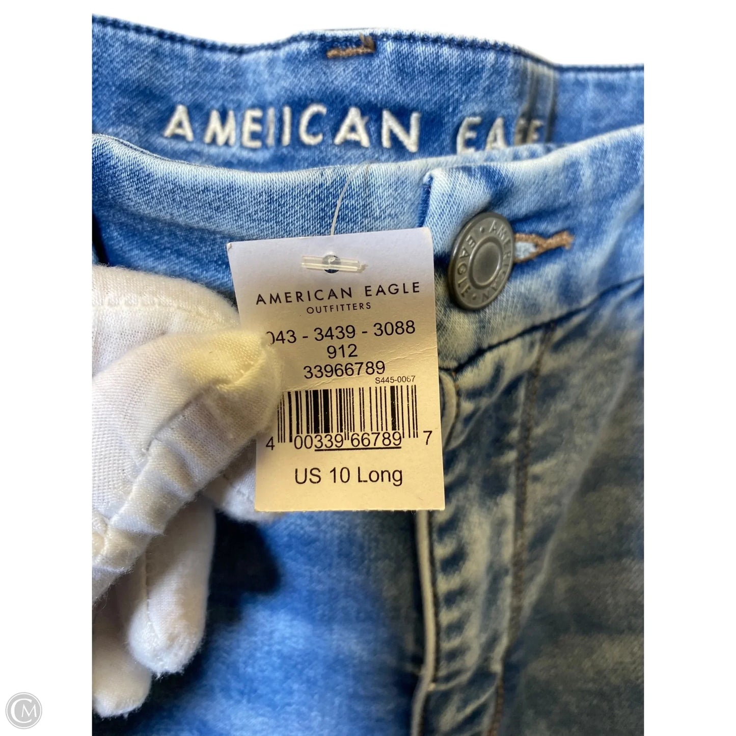 Jeans Skinny By American Eagle In Blue Denim, Size: 10