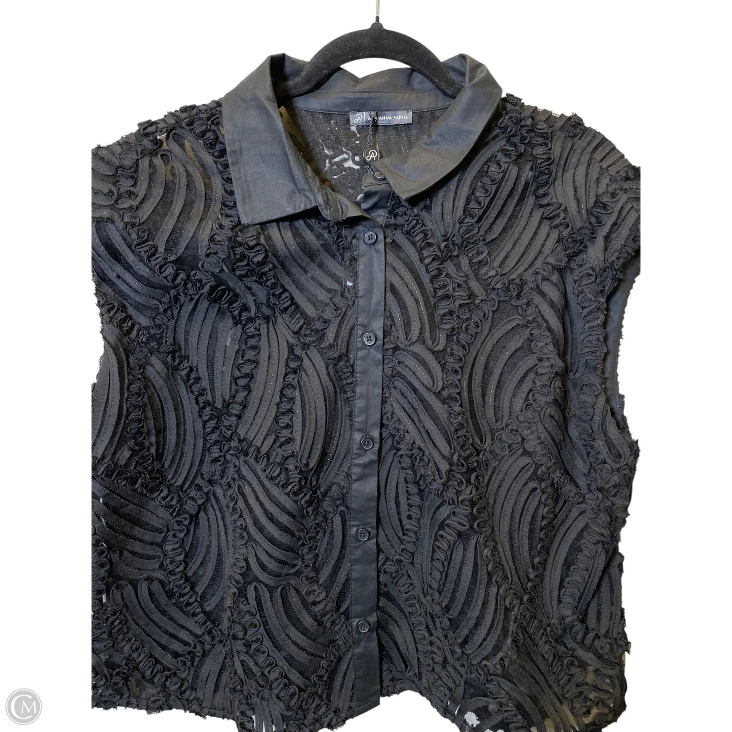 Blouse Sleeveless By Adrianna Papell In Black, Size: L