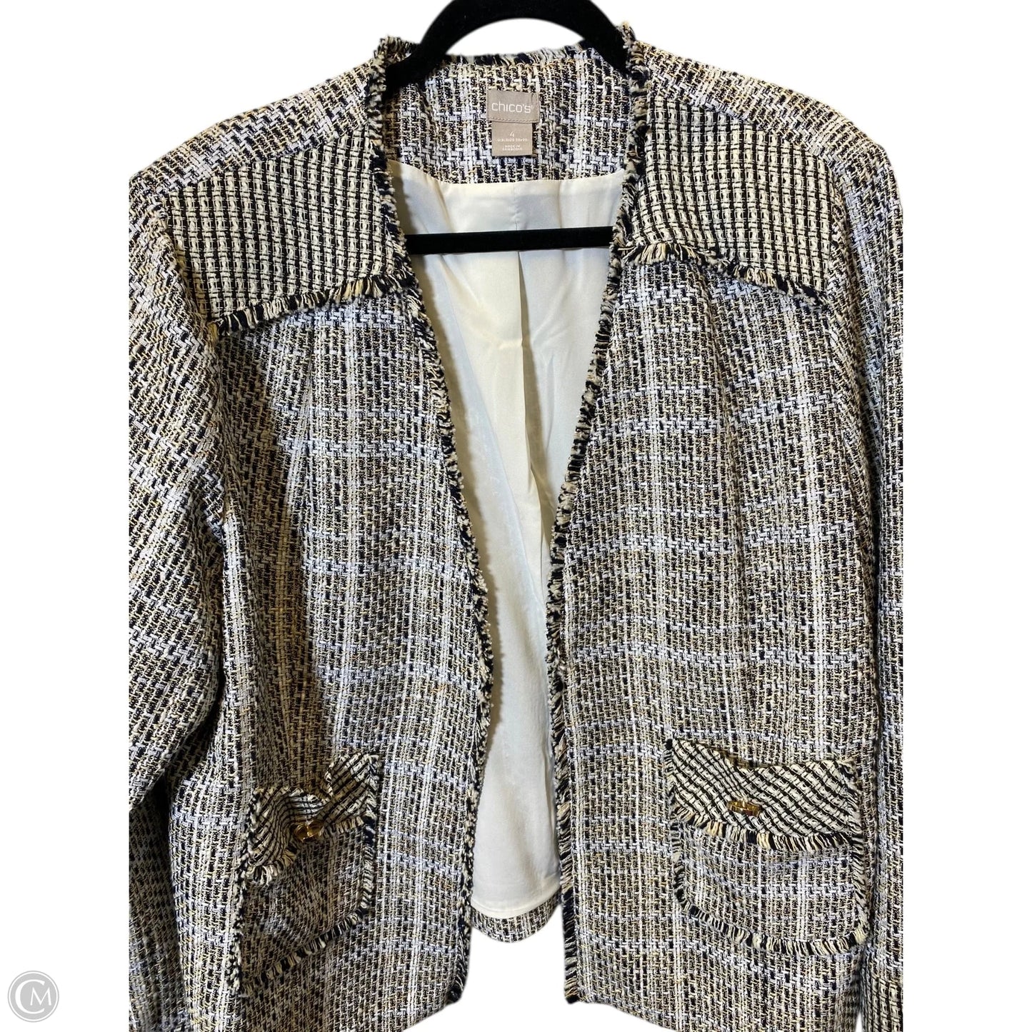 Jacket Moto By Chicos In Multi-colored, Size: Xxl