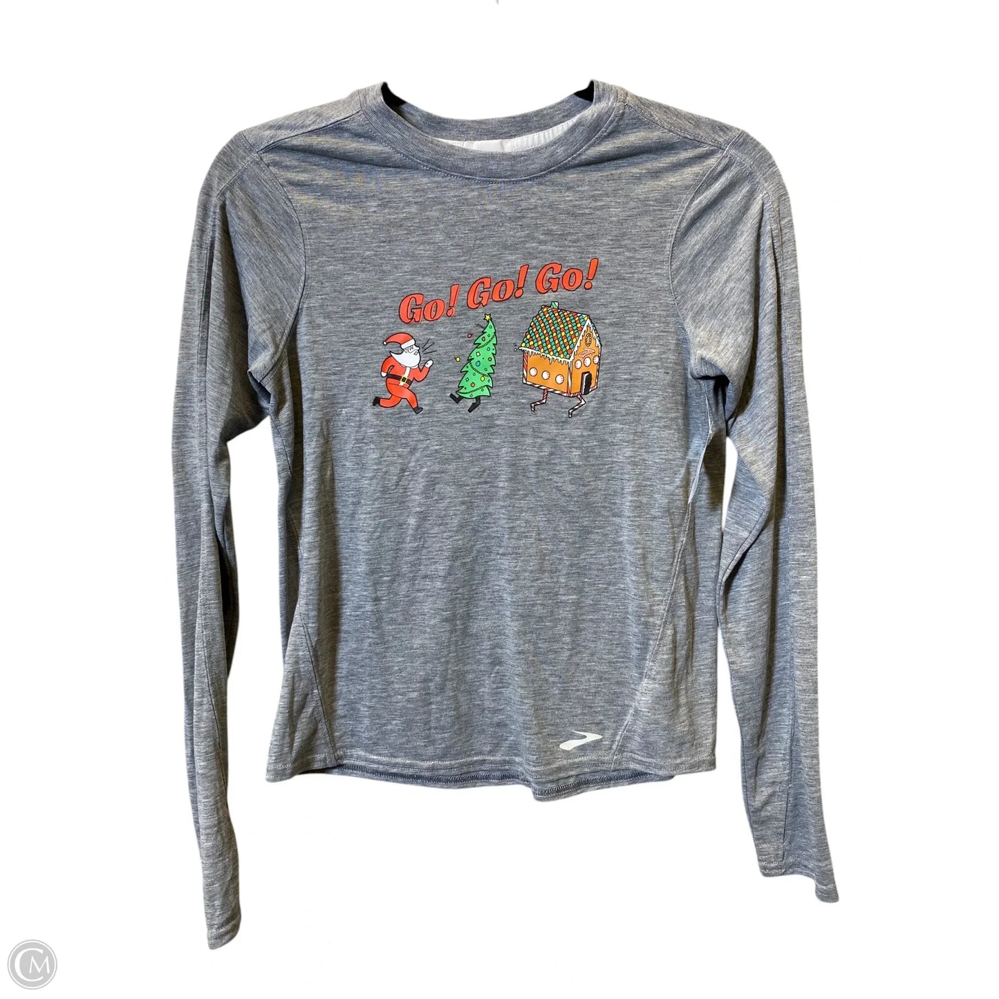 Top Long Sleeve By Brooks In Grey, Size: S