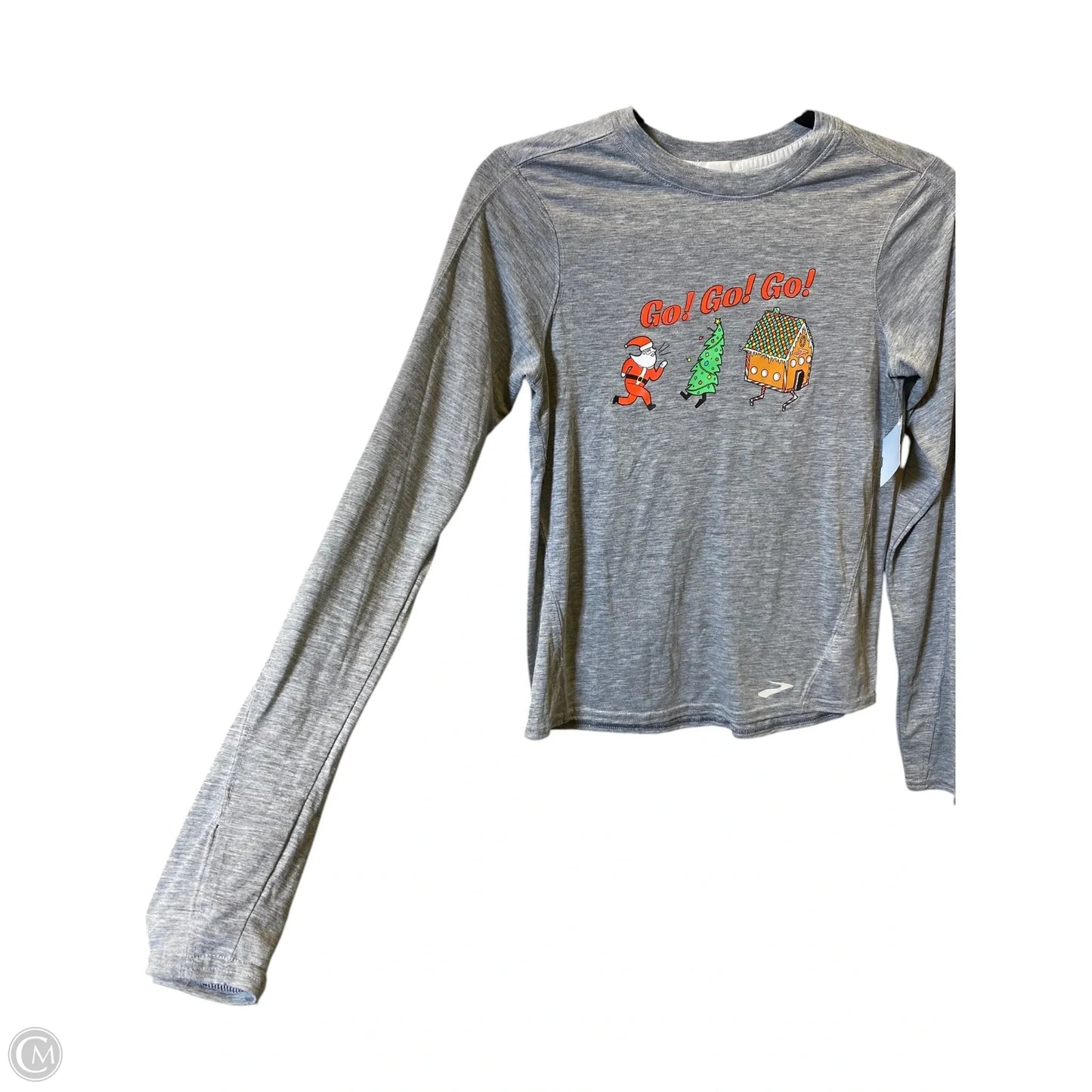 Top Long Sleeve By Brooks In Grey, Size: S