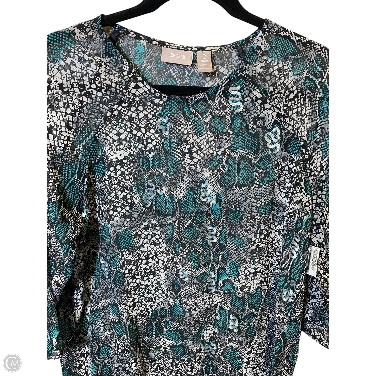 Top Long Sleeve By Chicos In Animal Print, Size: L