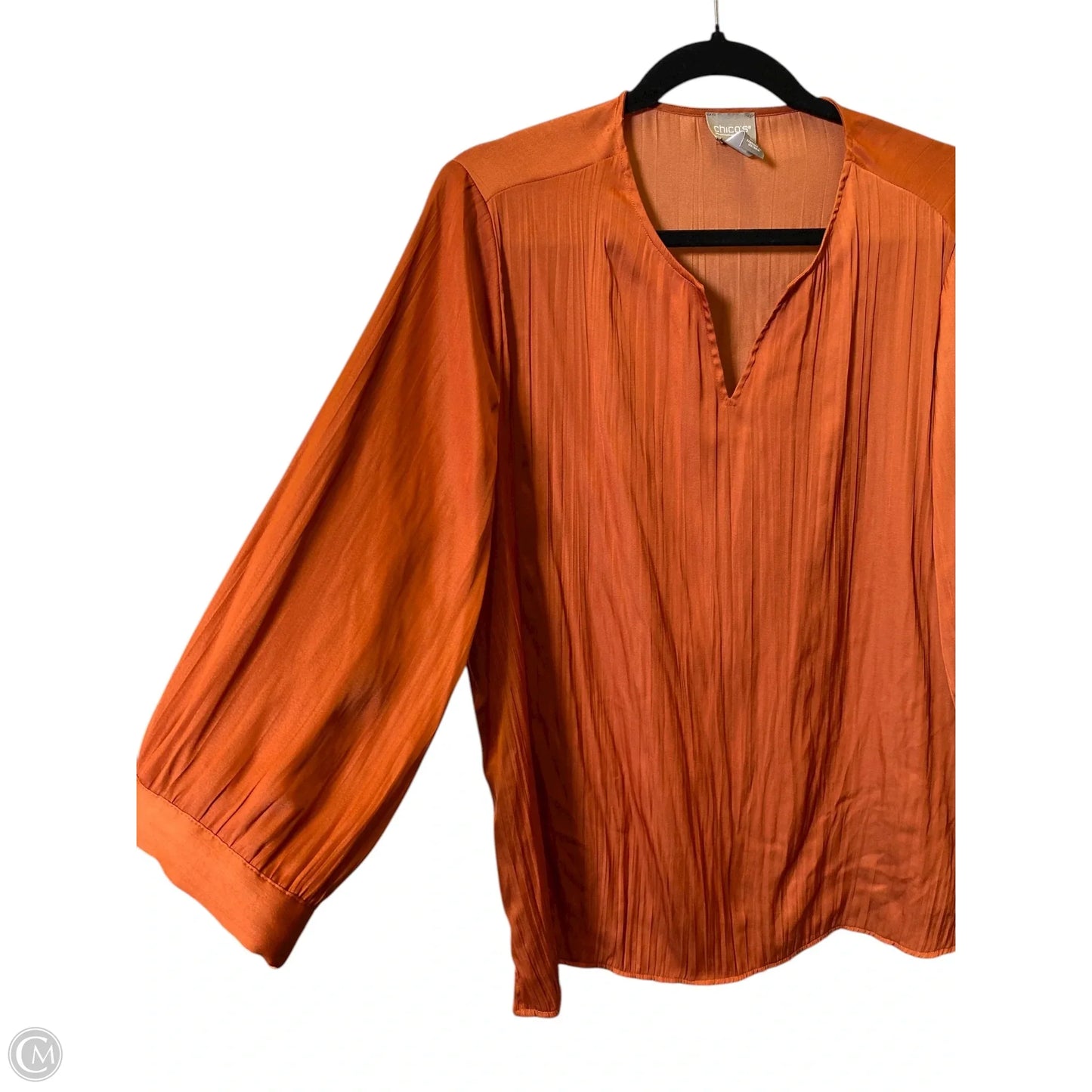 Top Long Sleeve By Chicos In Orange, Size: L