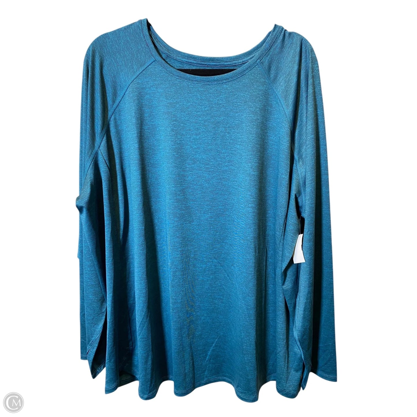 Athletic Top Long Sleeve Crewneck By Tek Gear In Teal, Size: 3x