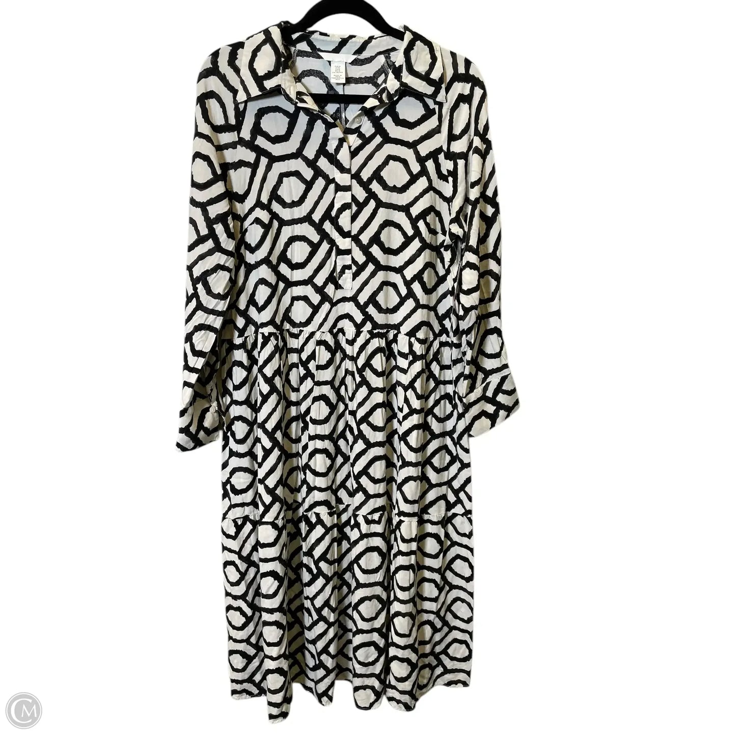 Dress Casual Maxi By H&m In Black & White, Size: M