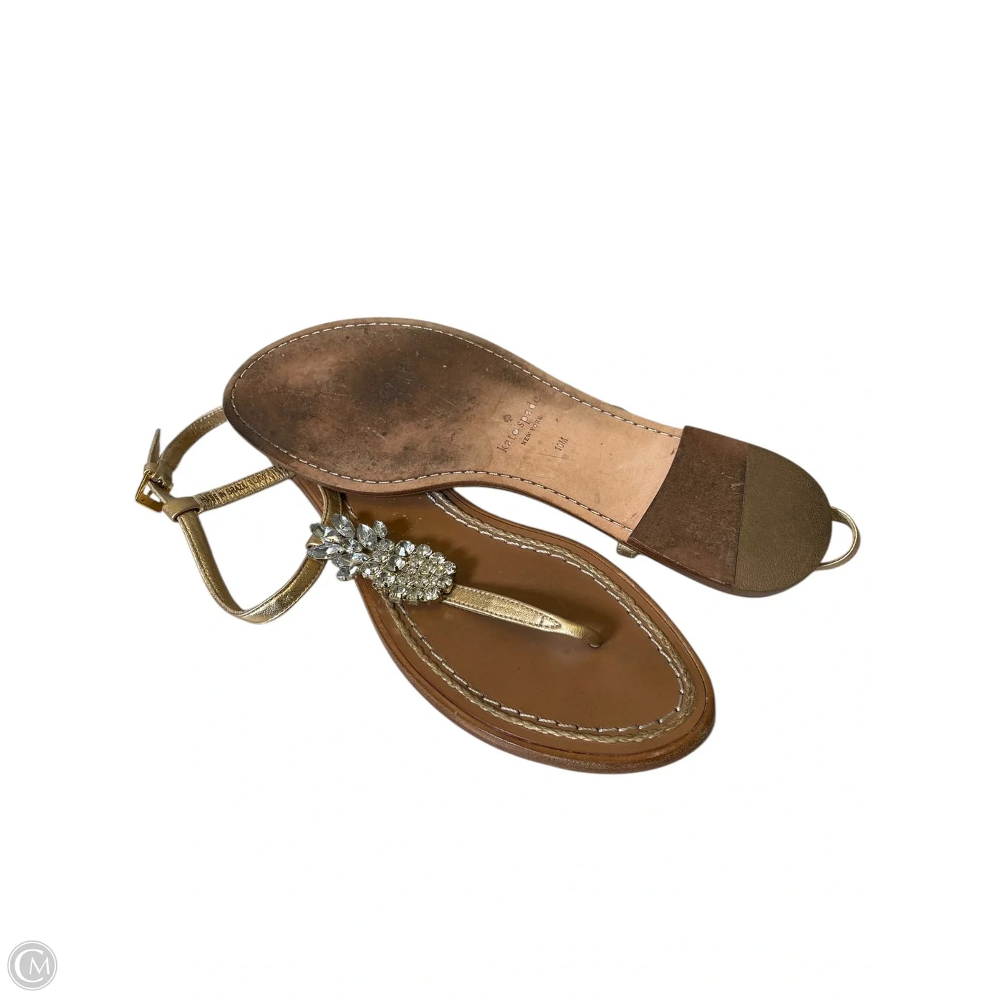 Sandals Designer By Kate Spade In Gold, Size: 10
