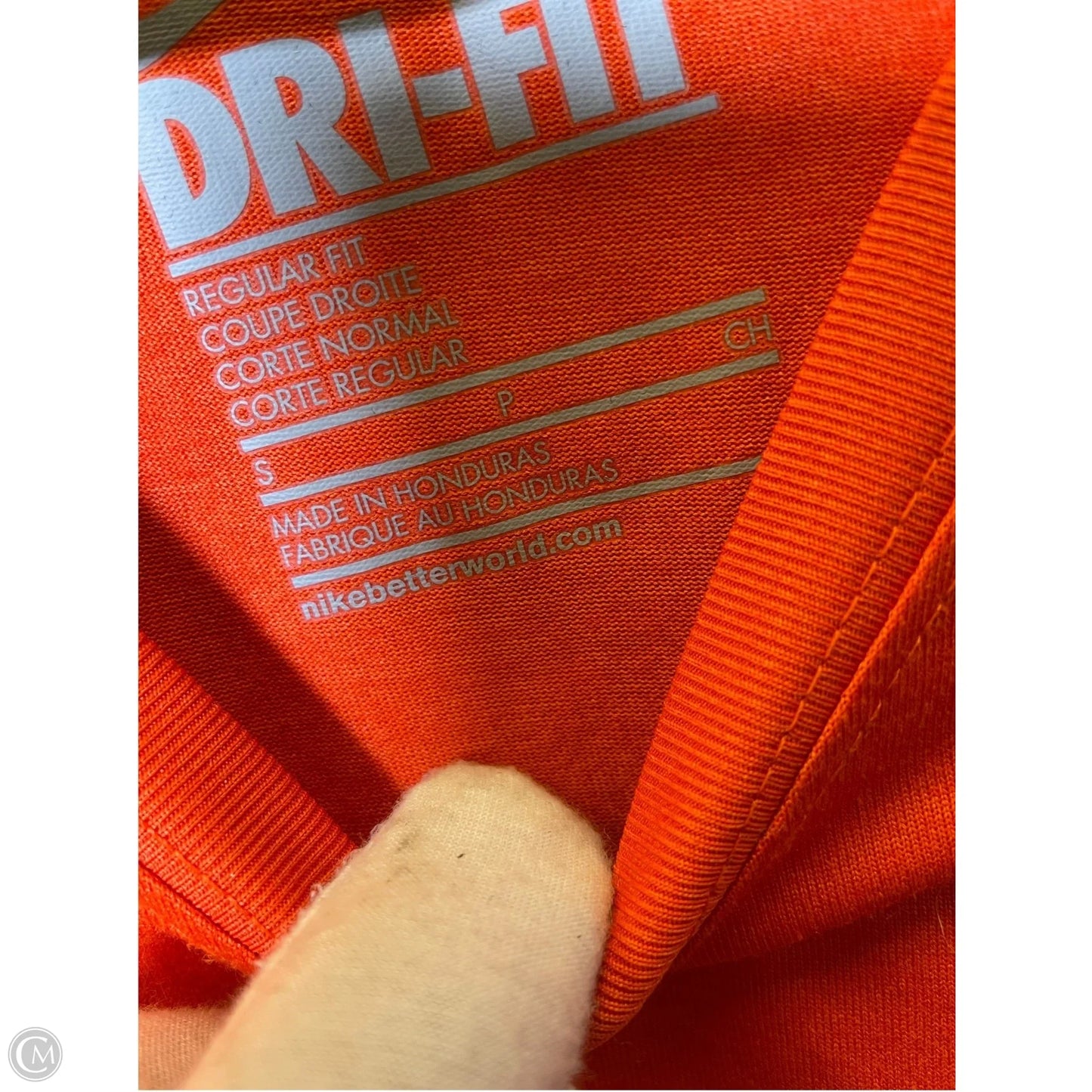 Athletic Top Short Sleeve By Nike In Orange, Size: S