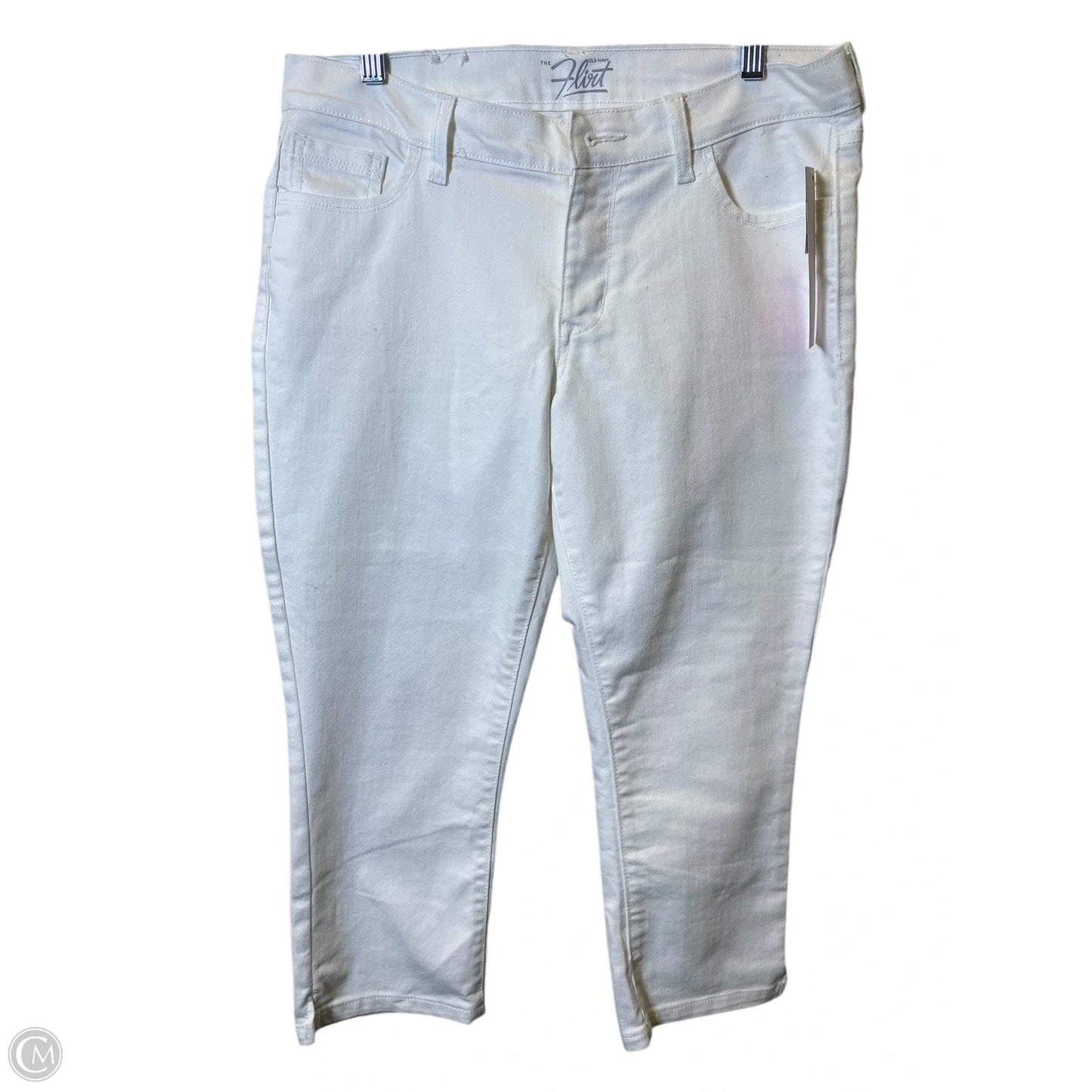 Jeans Cropped By Old Navy In White Denim, Size: 8