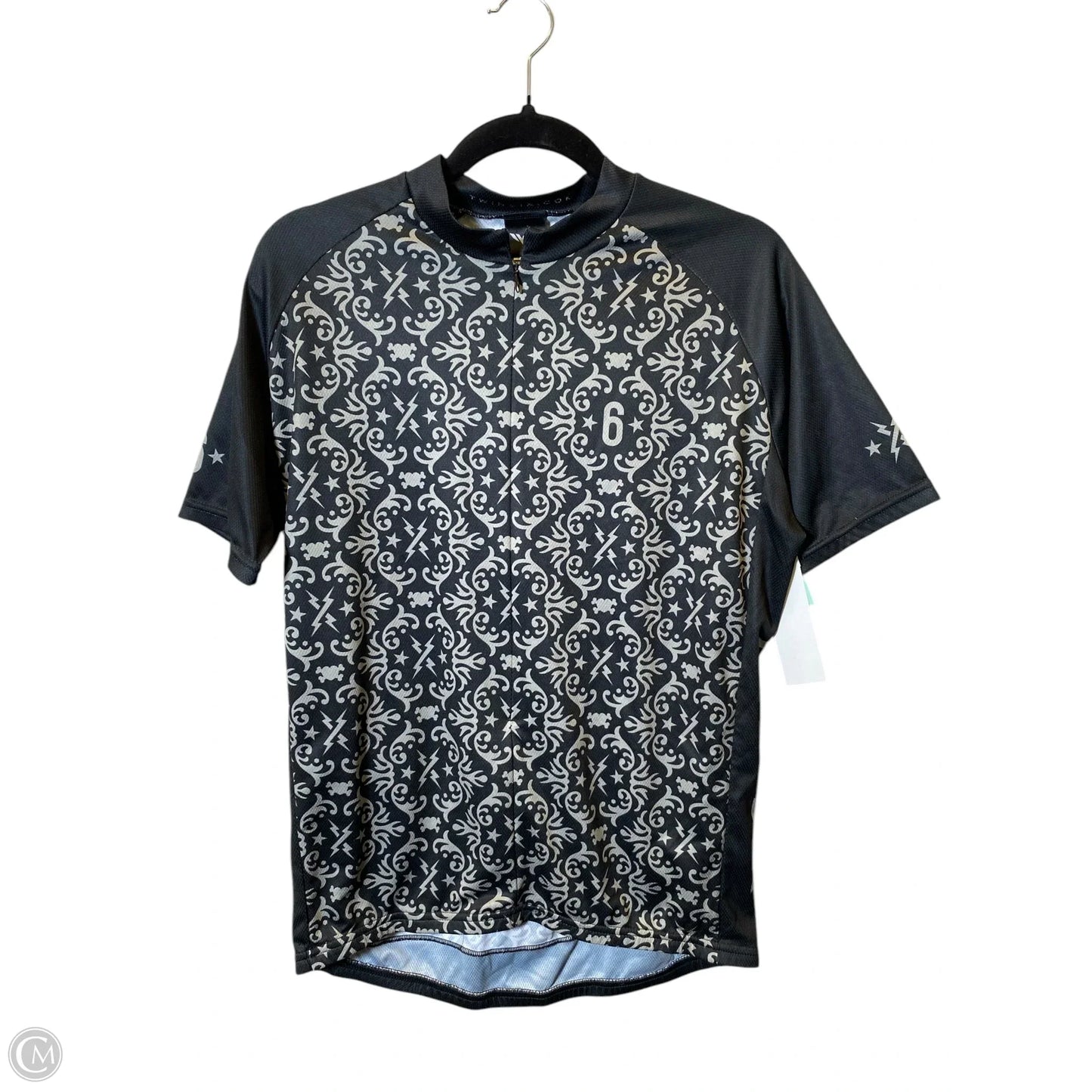 Athletic Top Short Sleeve By Cmc In Black & Grey, Size: Xl