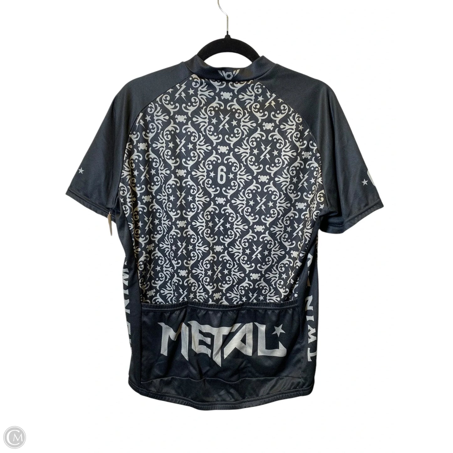 Athletic Top Short Sleeve By Cmc In Black & Grey, Size: Xl