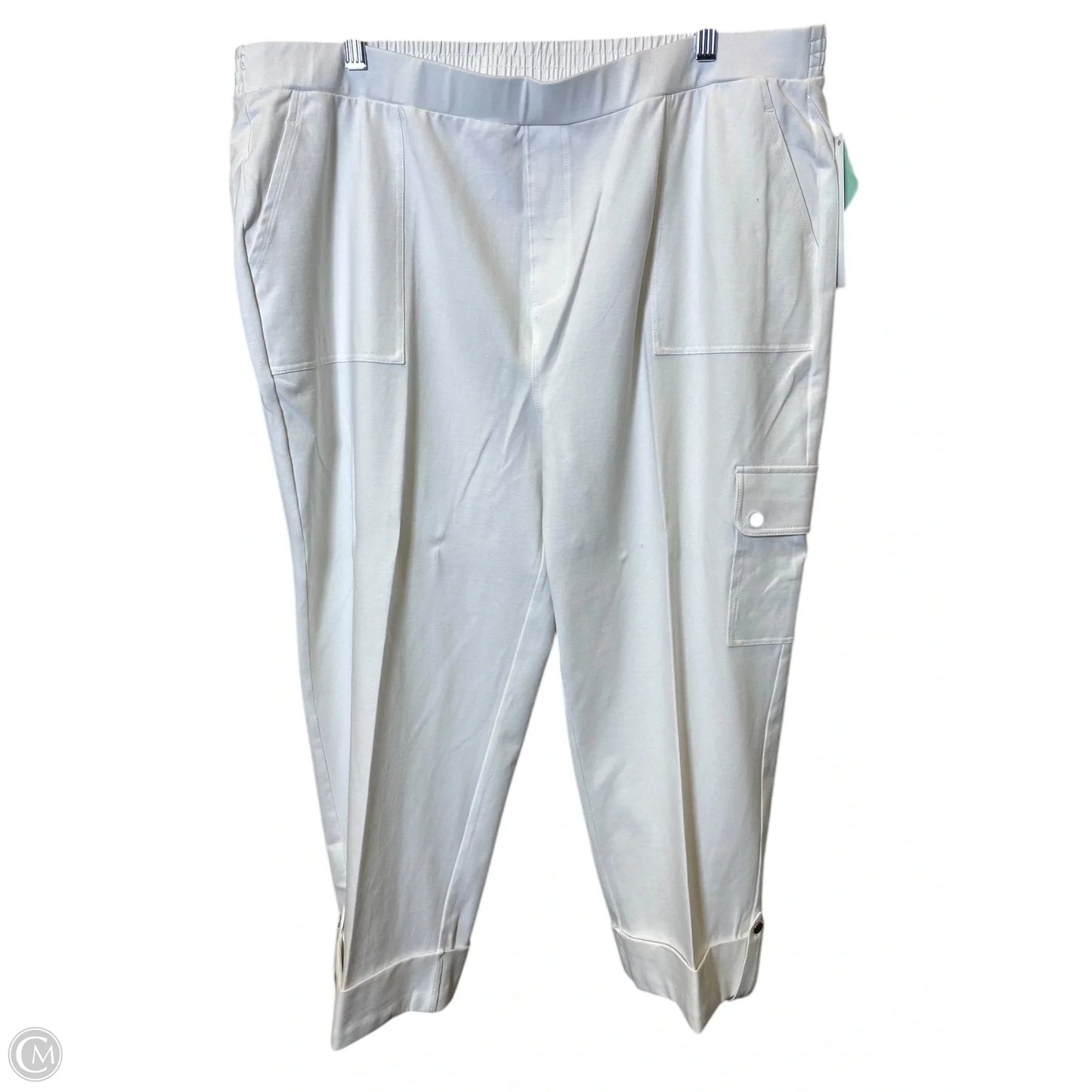 Pants Cargo & Utility By Susan Graver In White, Size: 1x