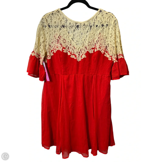 Dress Casual Midi By Asos In Red & Tan, Size: M