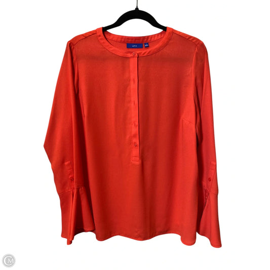 Top Long Sleeve By Apt 9 In Red, Size: L
