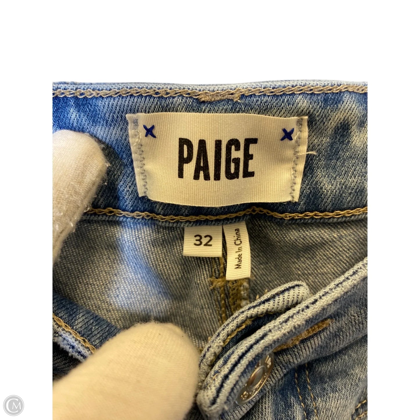 Jeans Straight By Paige In Blue, Size: 14