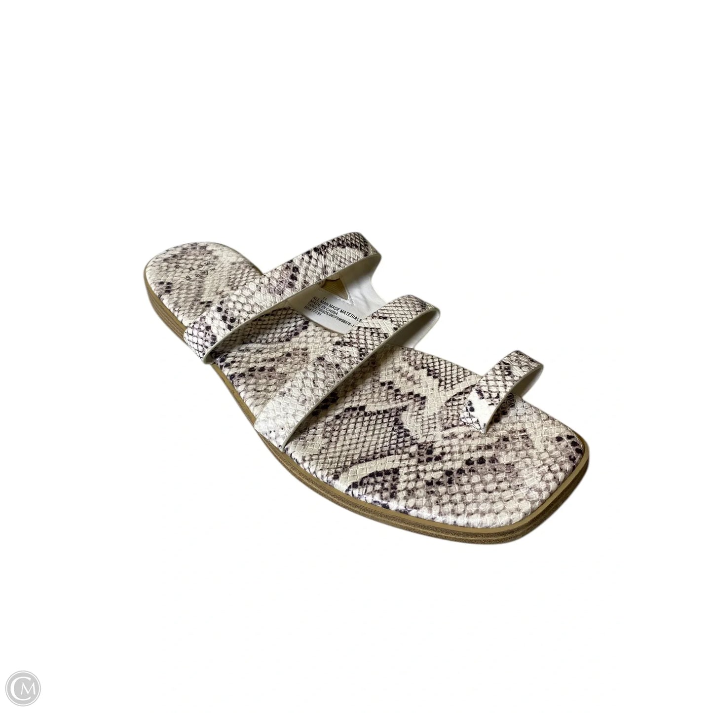 Sandals Flip Flops By Cmc In Snakeskin Print, Size: 11