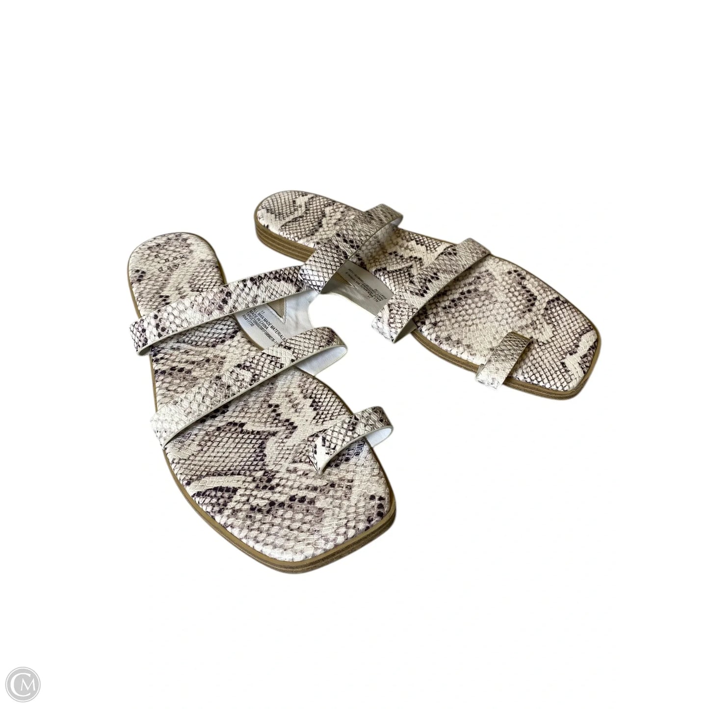 Sandals Flip Flops By Cmc In Snakeskin Print, Size: 11