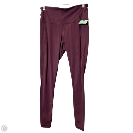 Athletic Leggings By Cmc In Maroon, Size: S