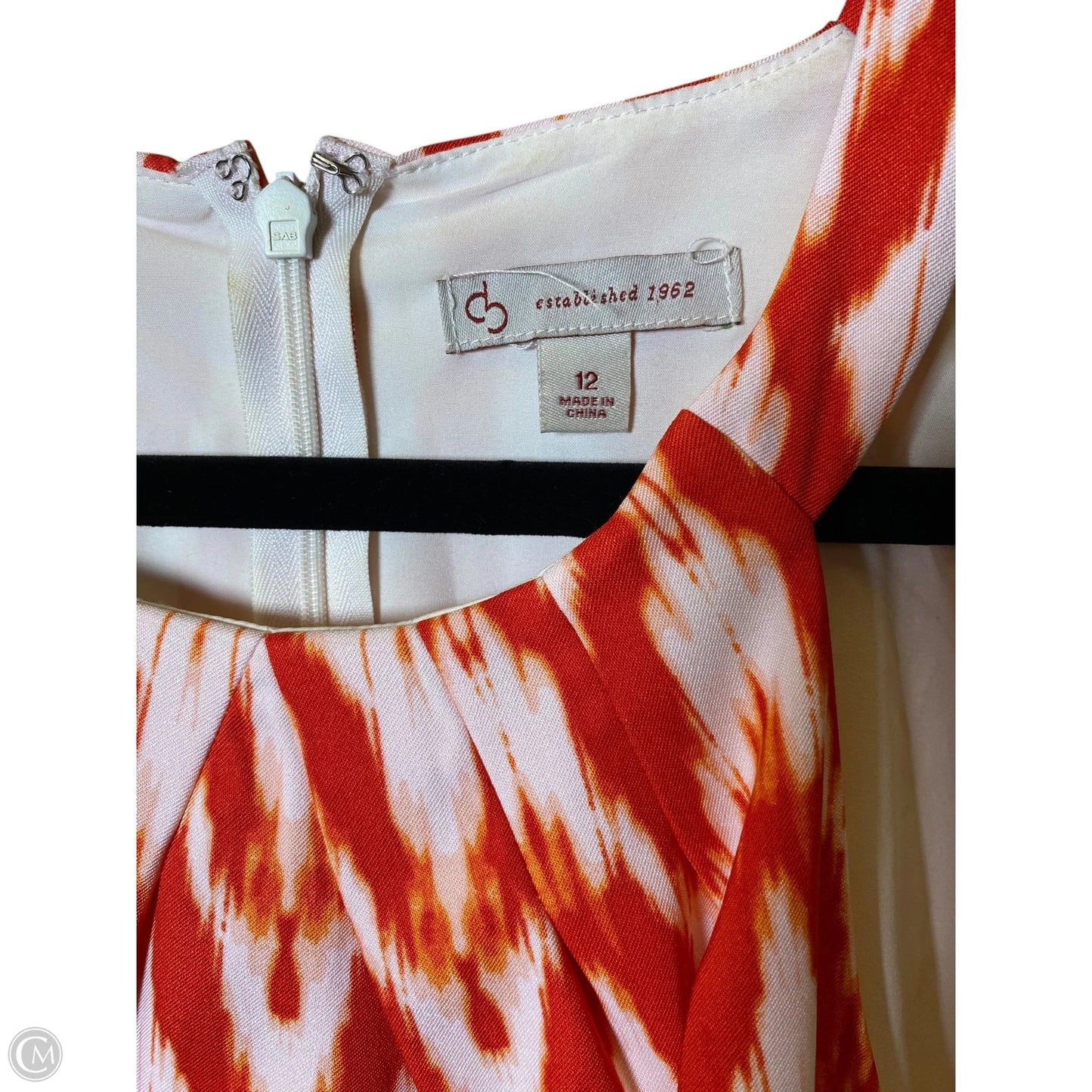 Dress Casual Midi By Cato In Orange & White, Size: 12