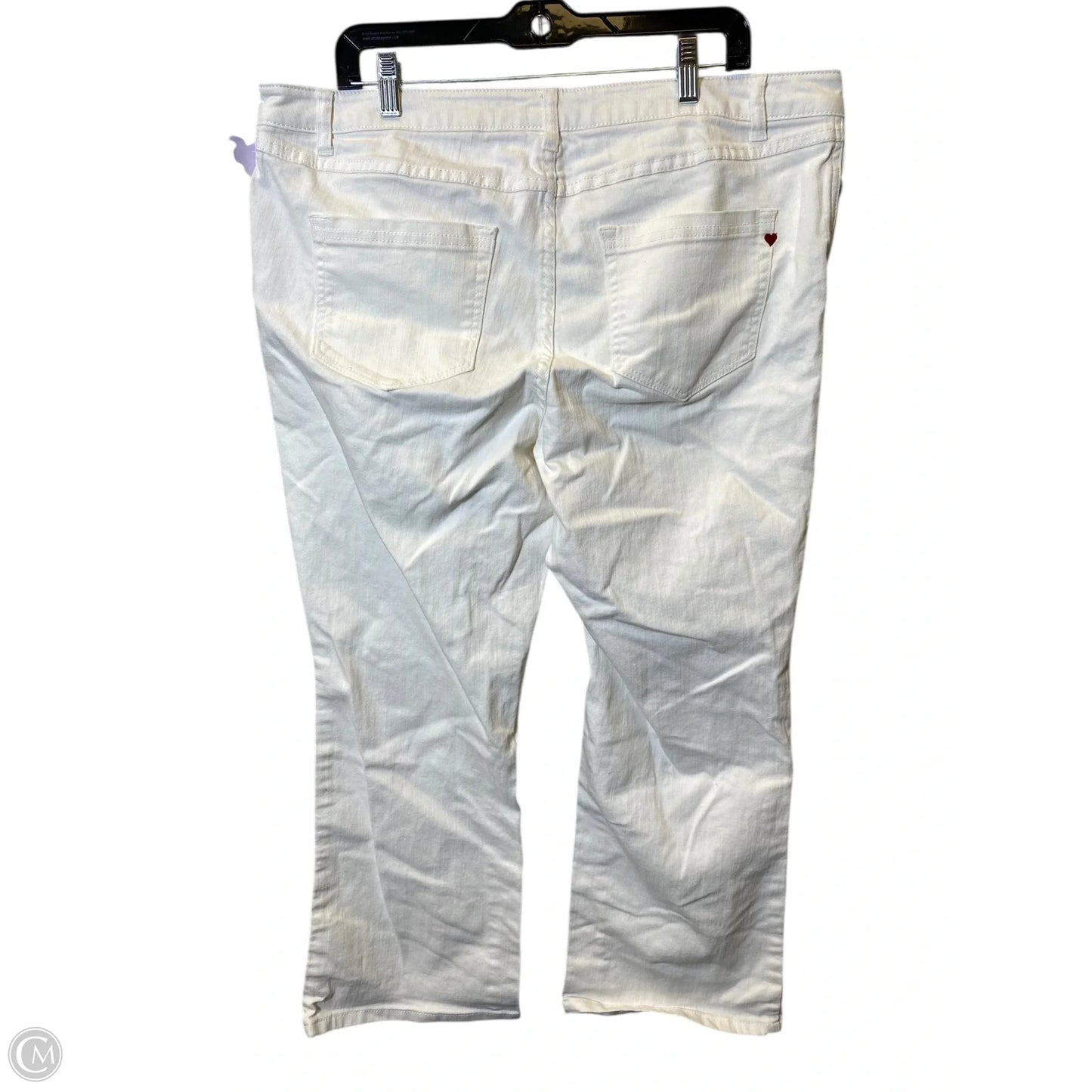 Jeans Boot Cut By Denim 24/7 In Cream, Size: 18