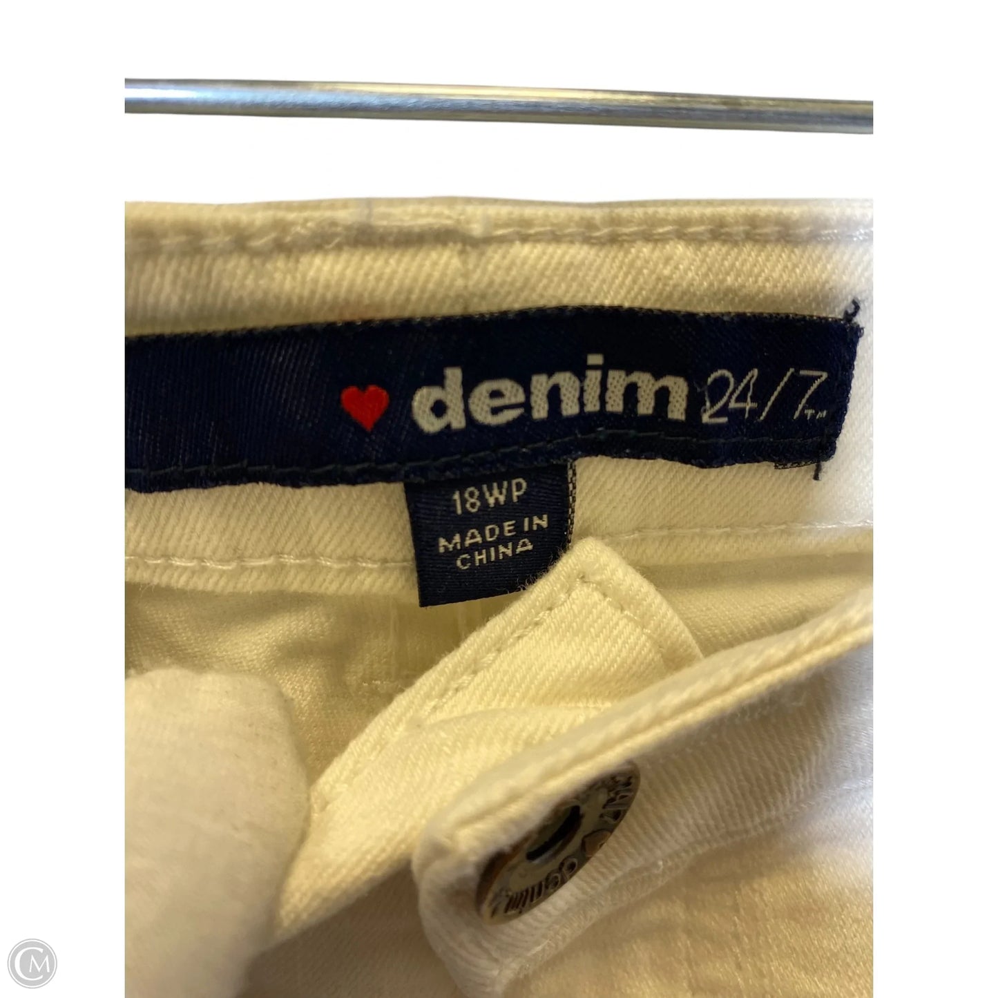 Jeans Boot Cut By Denim 24/7 In Cream, Size: 18
