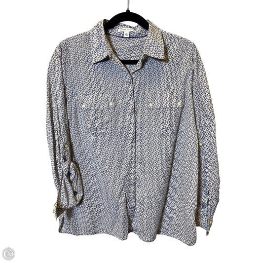 Blouse Long Sleeve By Banana Republic In Multi-colored, Size: L