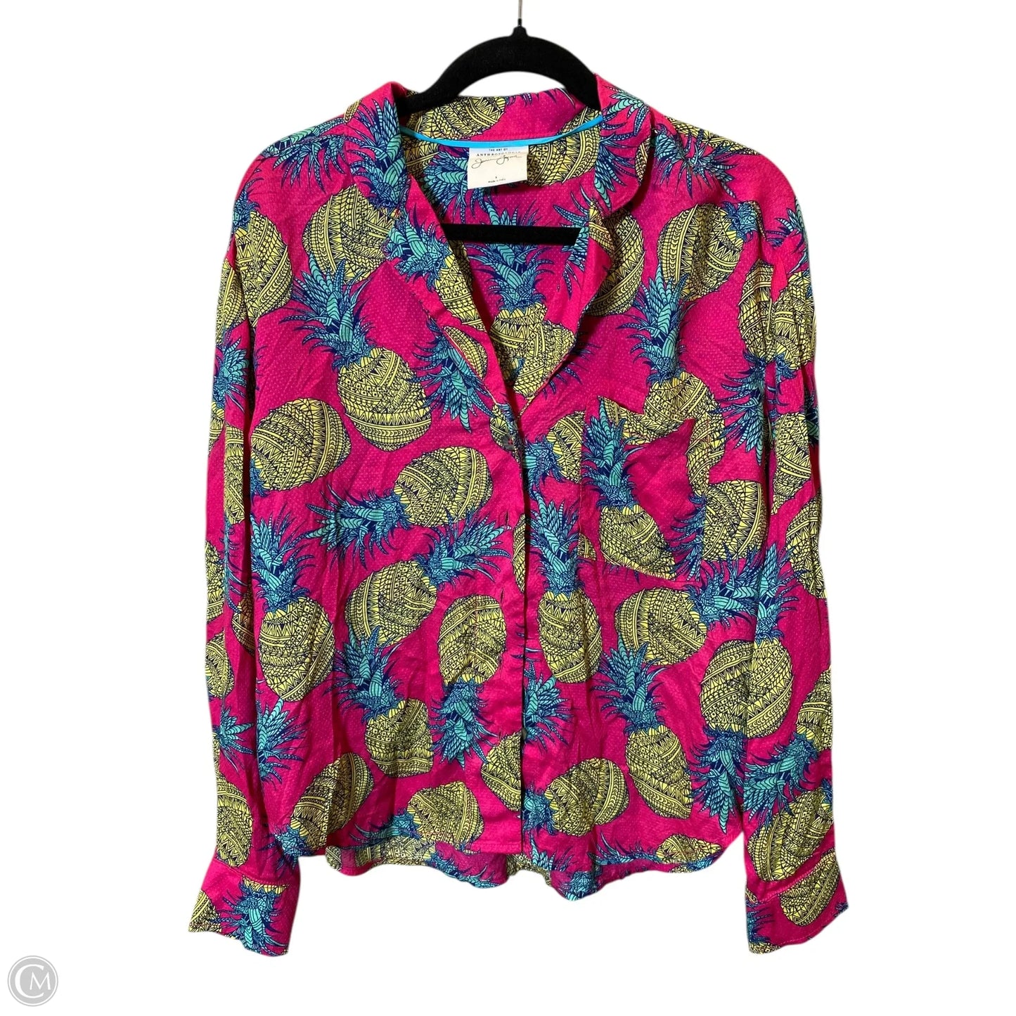Blouse Long Sleeve By Anthropologie In Multi-colored, Size: S
