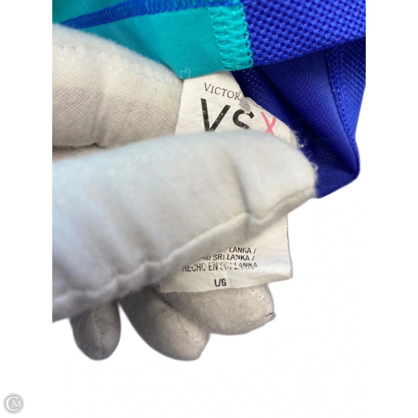 Athletic Top Short Sleeve By Cmc In Aqua, Size: L