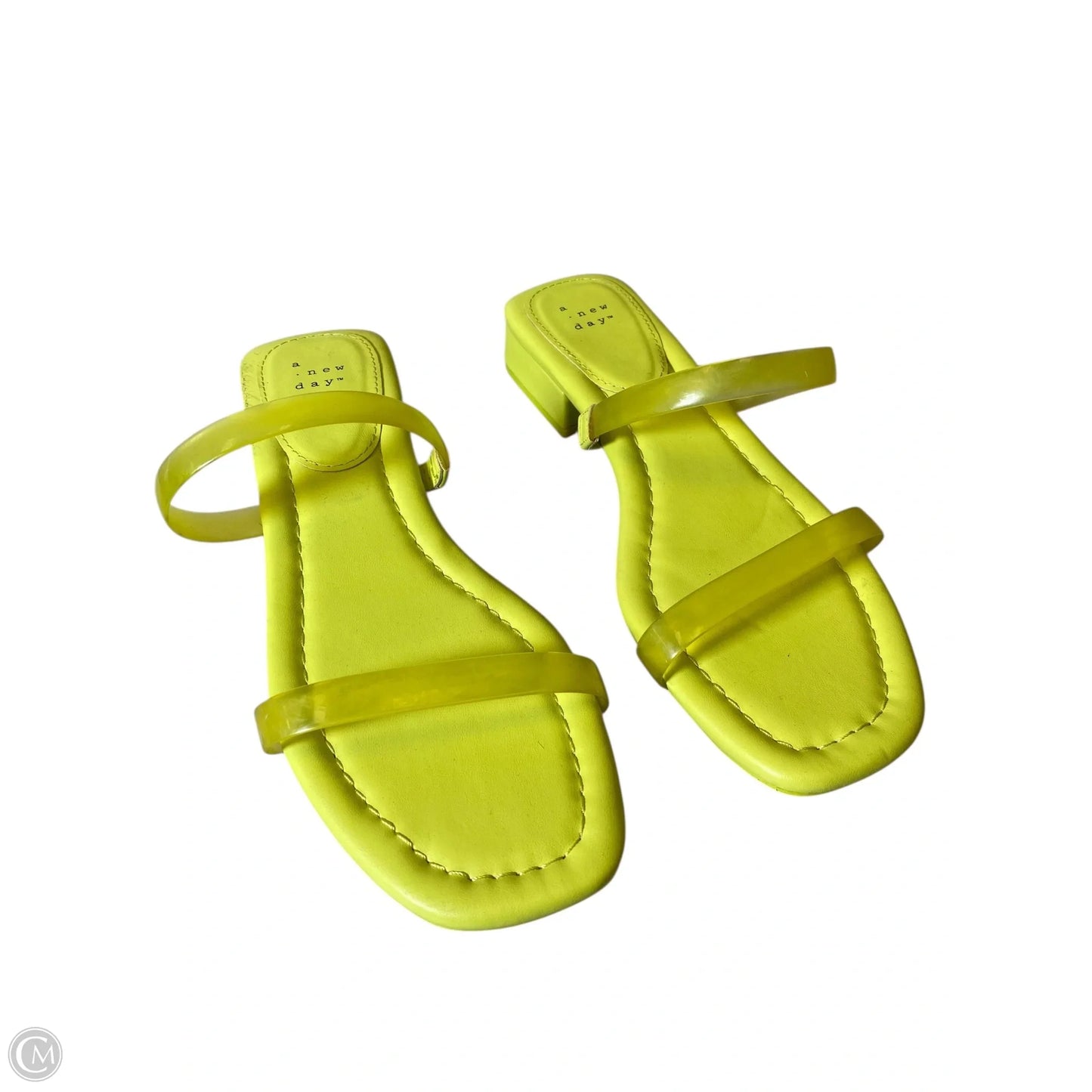 Sandals Flats By A New Day In Chartreuse, Size: 9