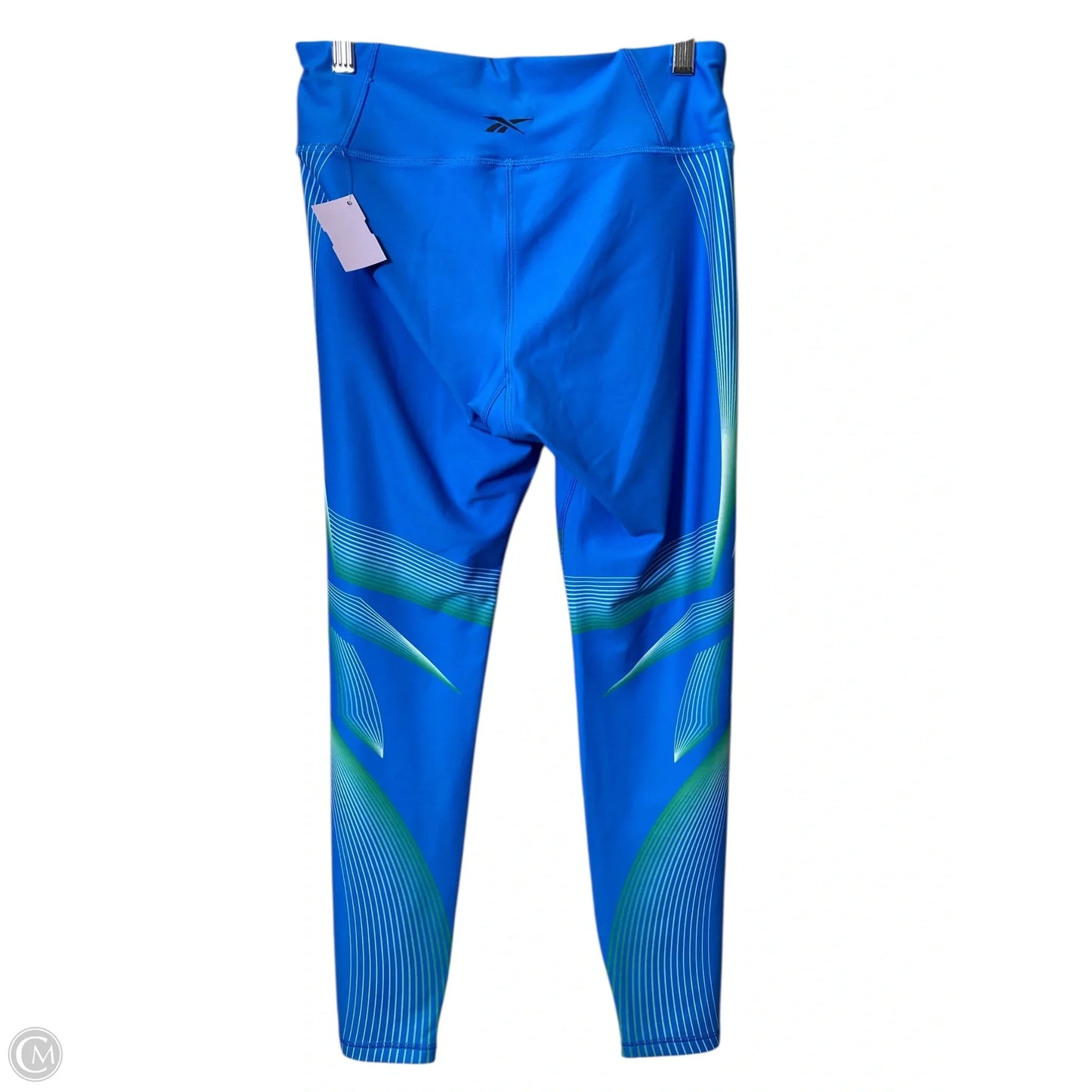 Athletic Leggings By Reebok In Blue & Green, Size: M