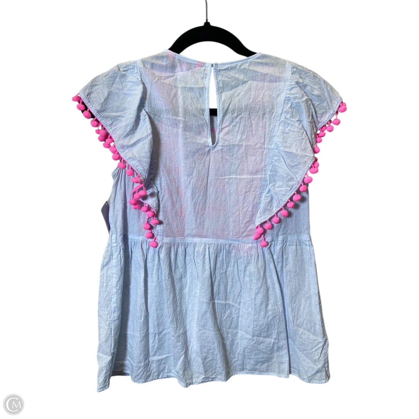 Top Short Sleeve Designer By Lilly Pulitzer In Blue & Pink, Size: Xs