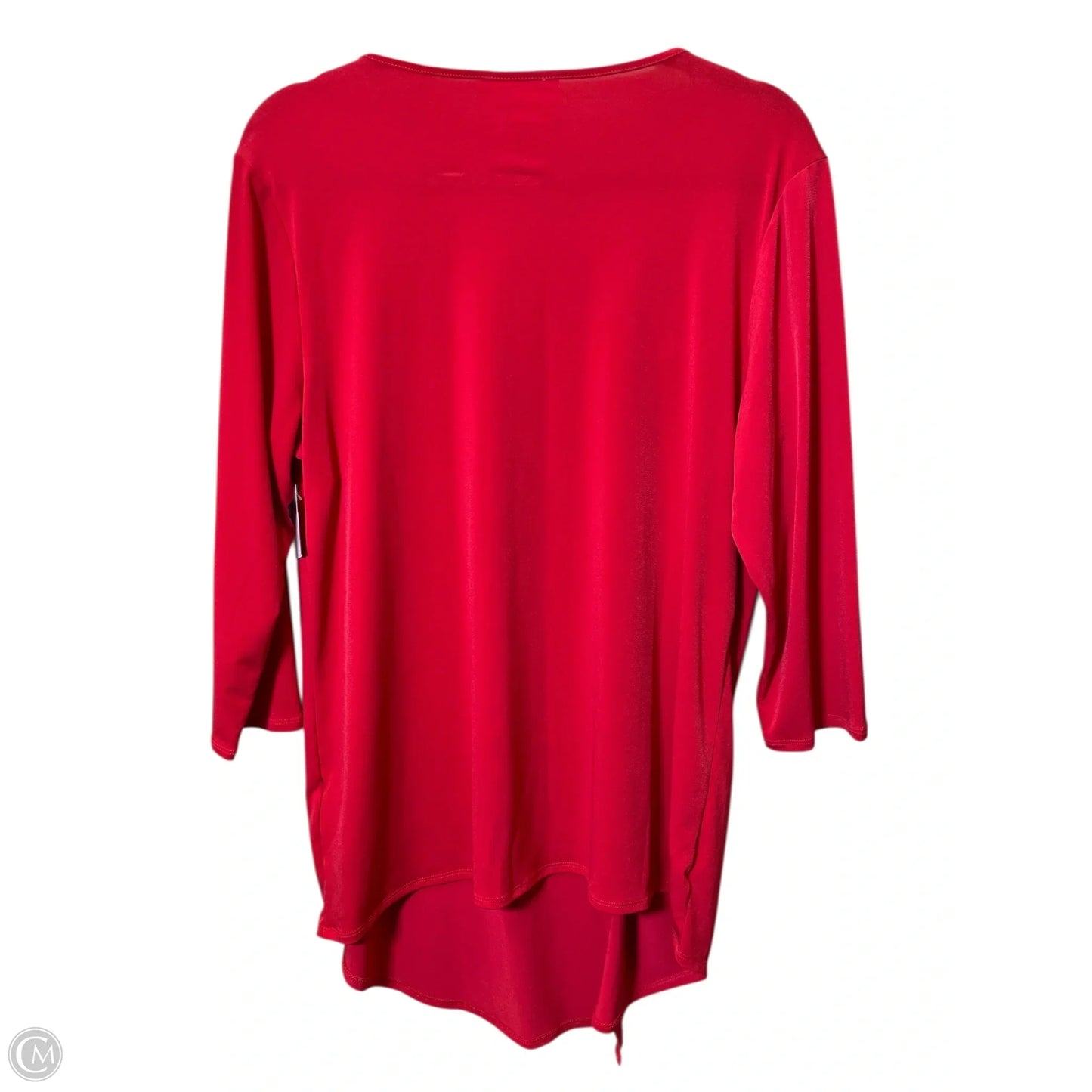 Top 3/4 Sleeve By Chicos In Red, Size: L
