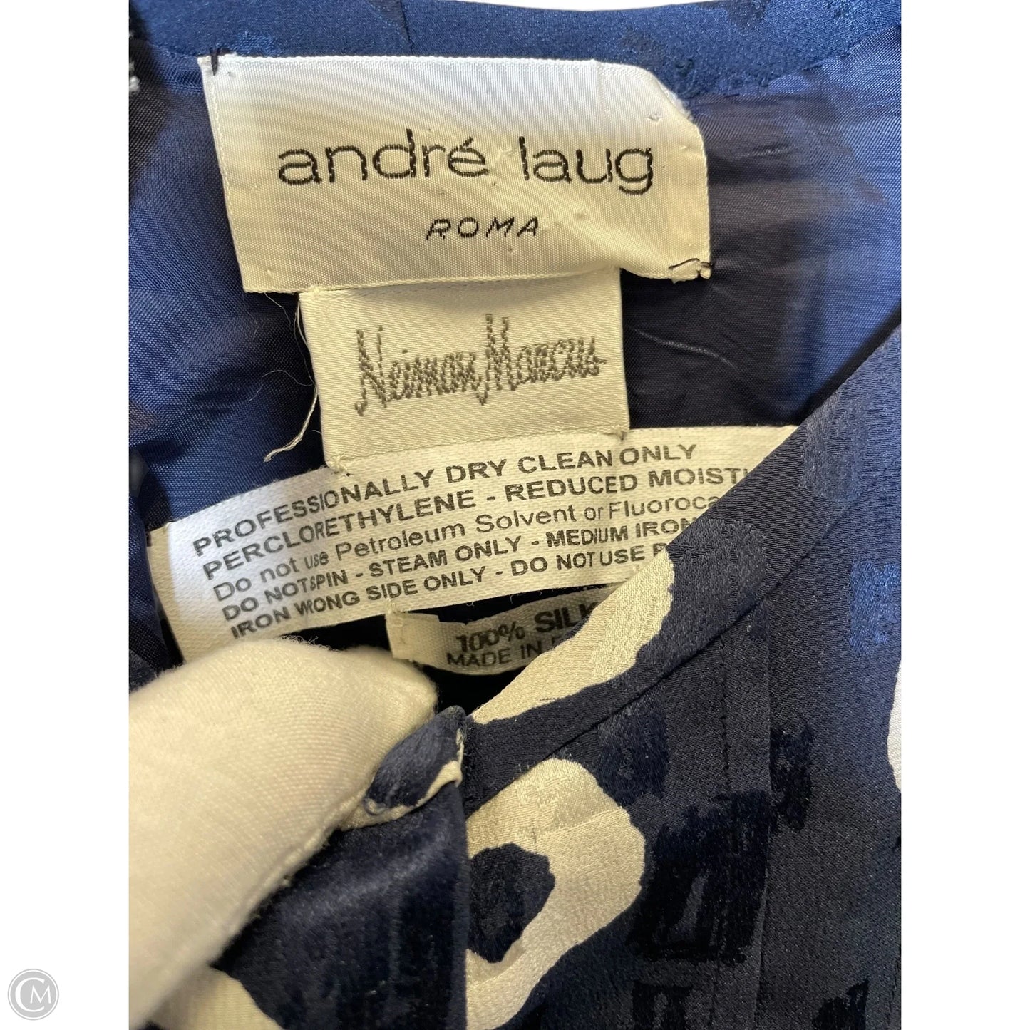 Blouse Designer By Neiman Marcus In Navy, Size: L