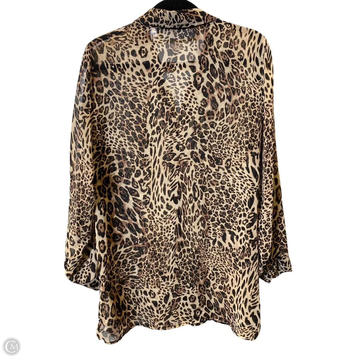 Blouse Long Sleeve By Chicos In Animal Print, Size: L