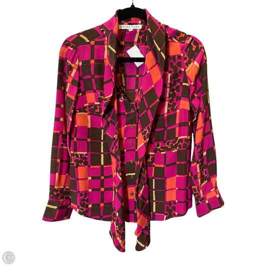 Blouse Long Sleeve By Trina Turk In Multi-colored, Size: S