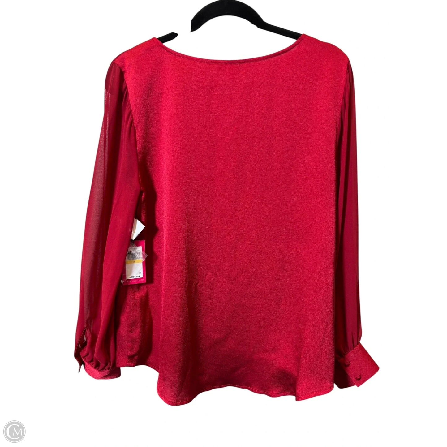 Top Long Sleeve By Vince Camuto In Red, Size: M