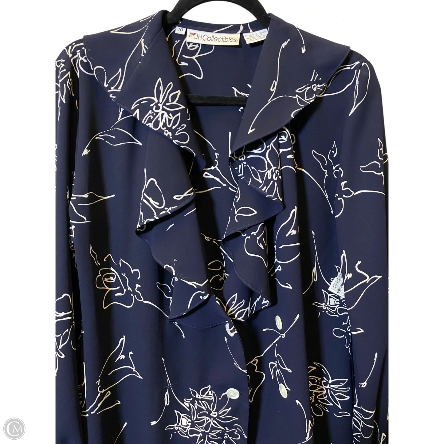 Top Long Sleeve By Cmc In Navy, Size: 10