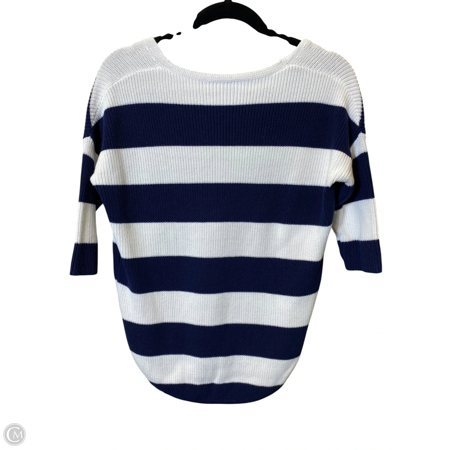 Sweater Short Sleeve By Express In Blue & White, Size: Xs