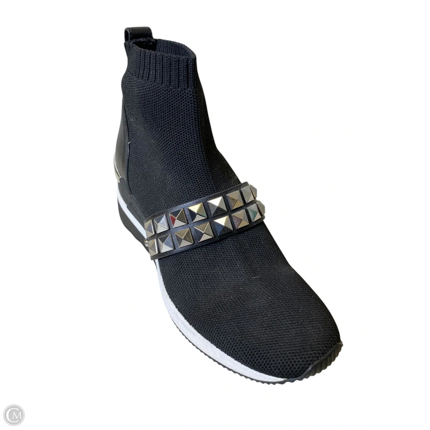 Shoes Designer By Michael Kors In Black & Silver, Size: 8