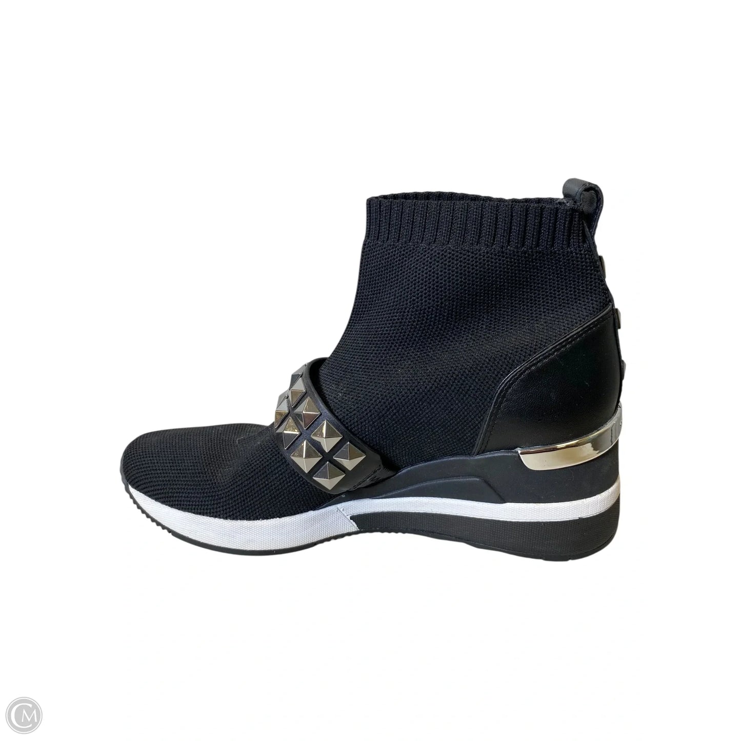 Shoes Designer By Michael Kors In Black & Silver, Size: 8