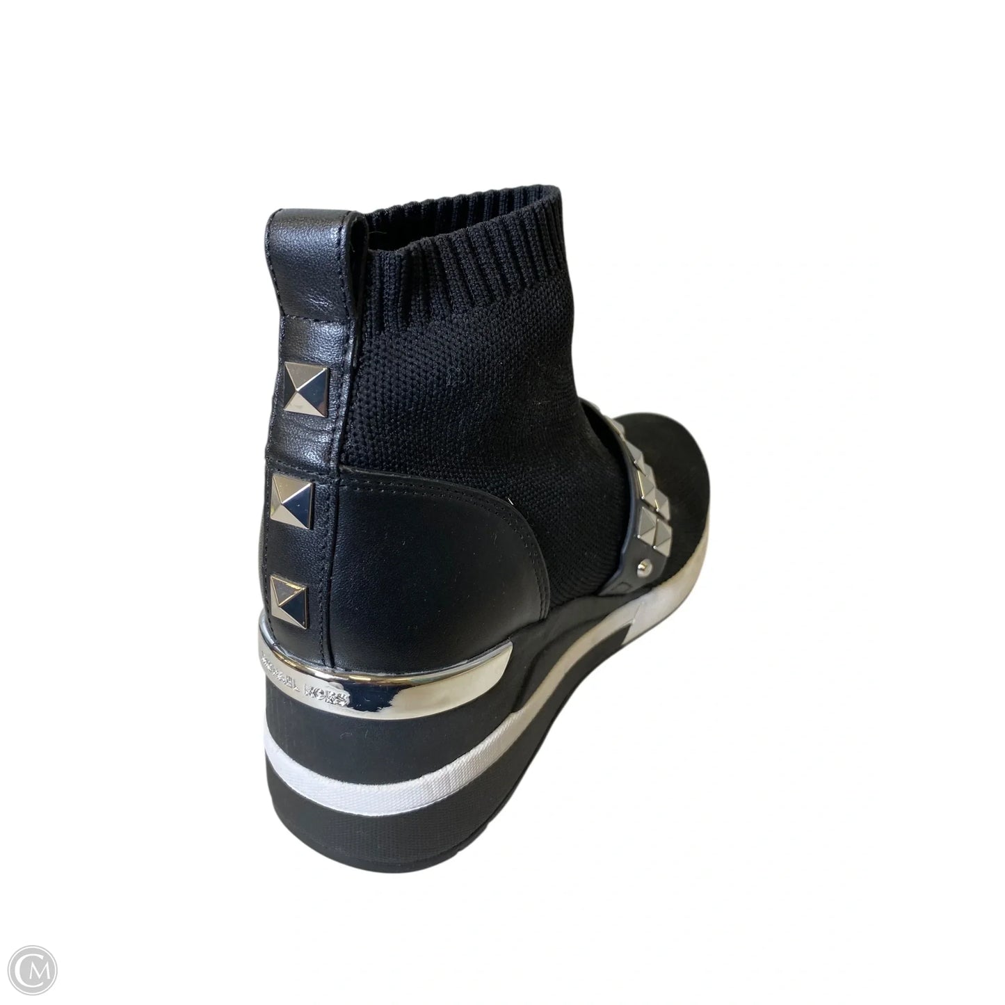 Shoes Designer By Michael Kors In Black & Silver, Size: 8