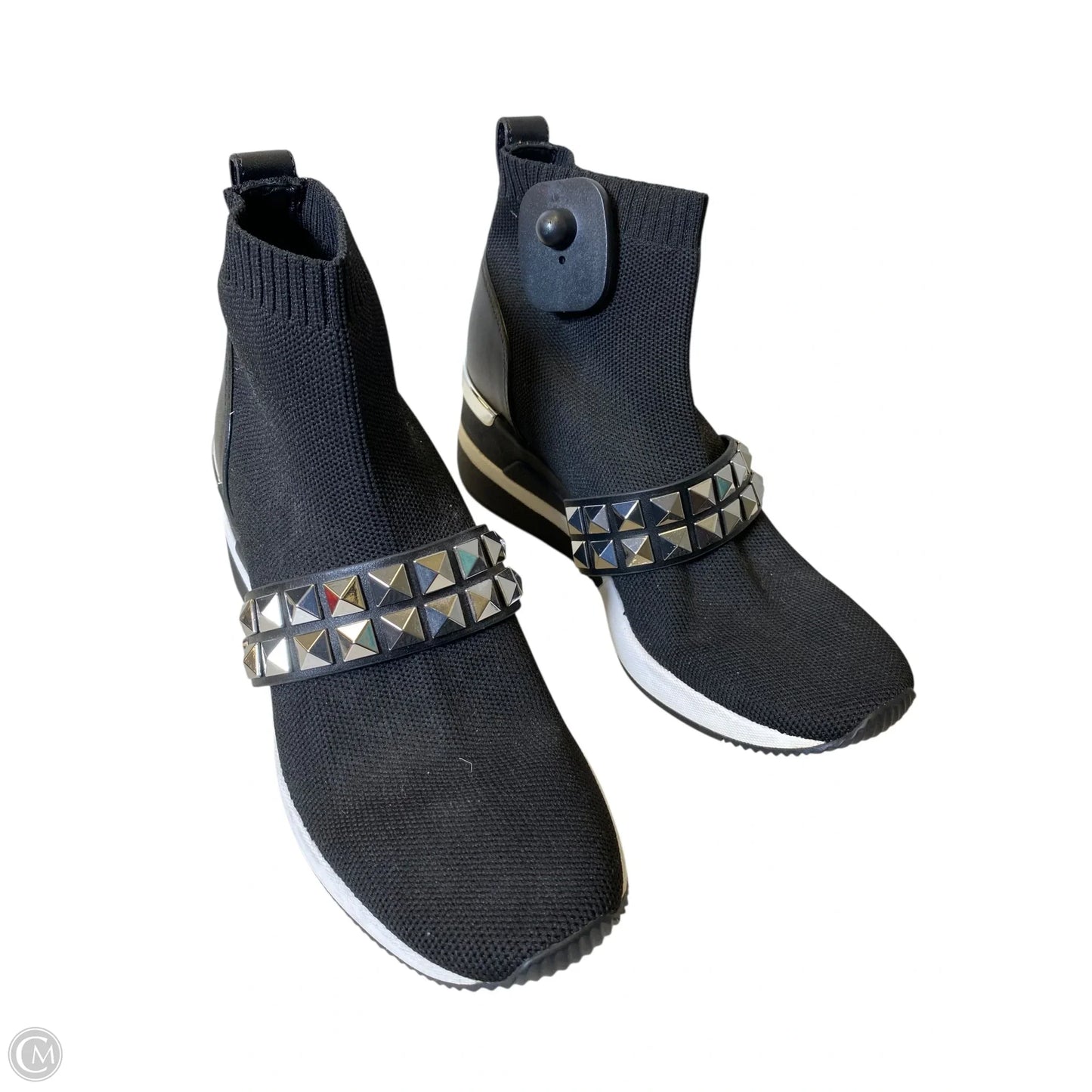 Shoes Designer By Michael Kors In Black & Silver, Size: 8