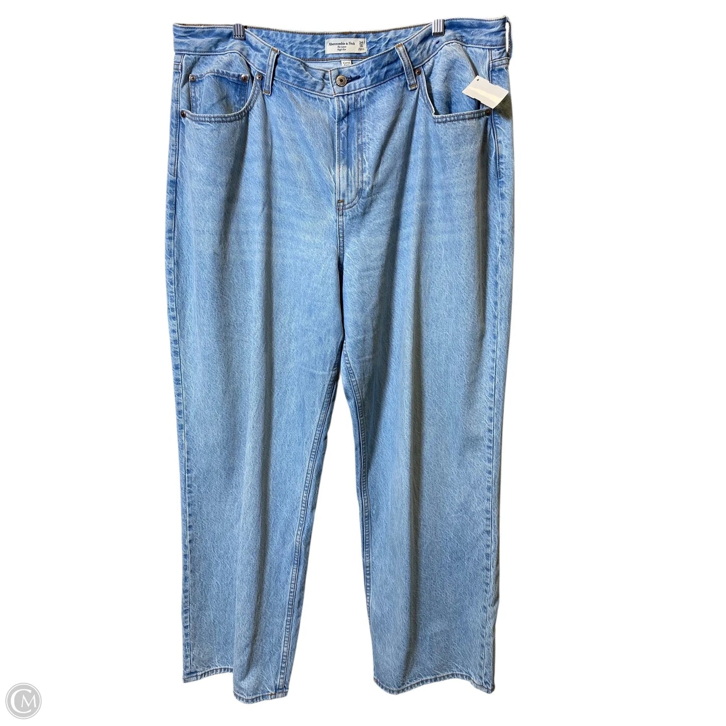 Jeans Wide Leg By Abercrombie And Fitch In Blue Denim, Size: 18