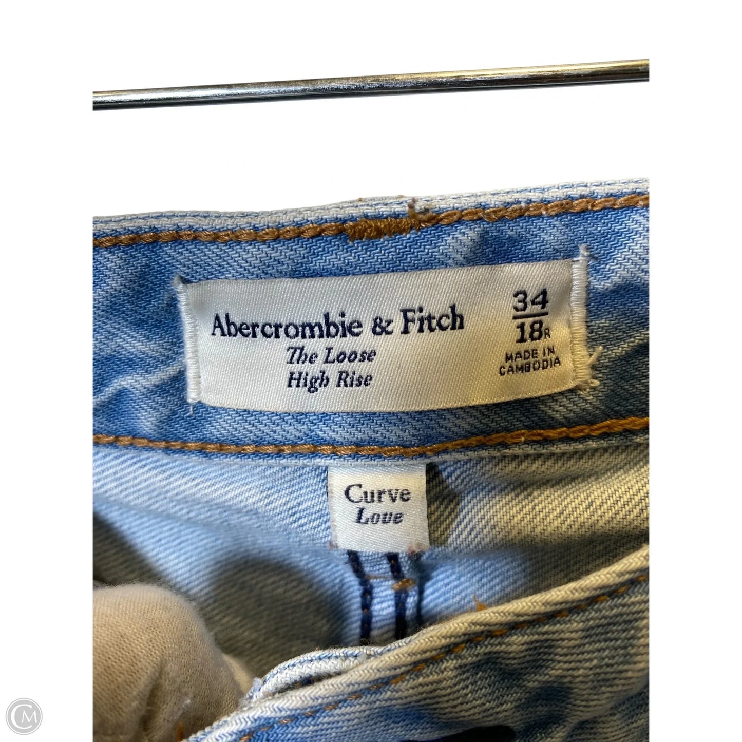 Jeans Wide Leg By Abercrombie And Fitch In Blue Denim, Size: 18