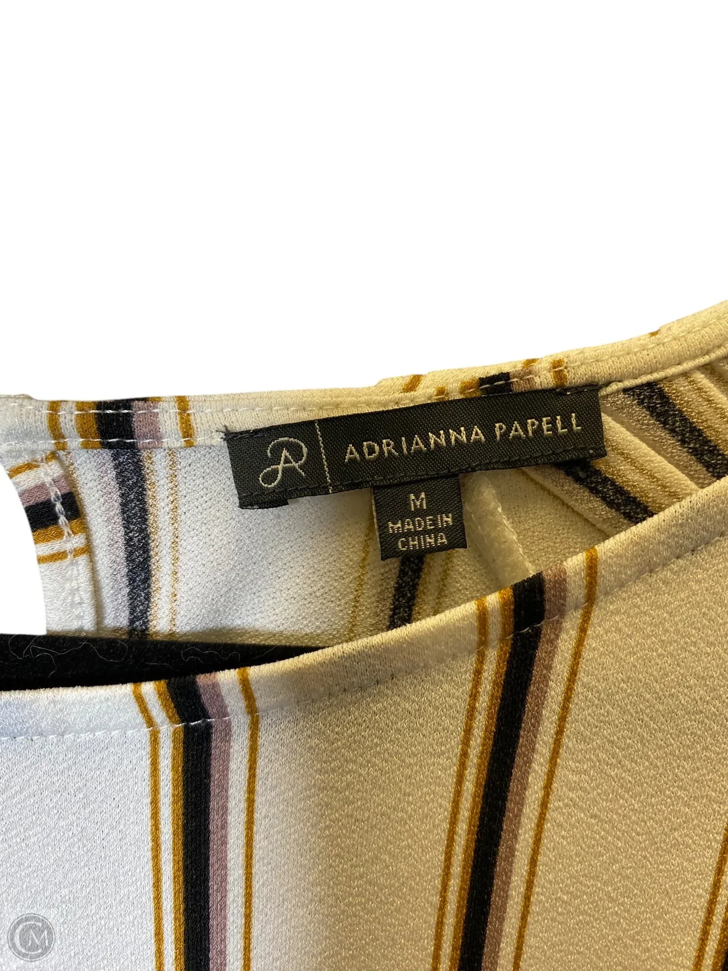 Top Long Sleeve By Adrianna Papell In Striped Pattern, Size: M