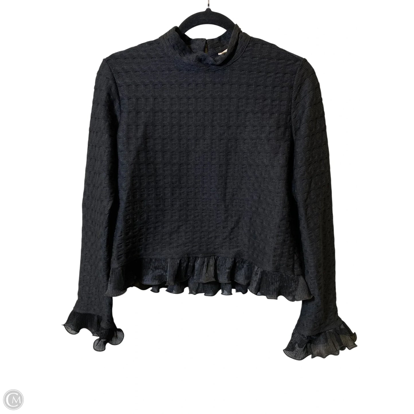 Top Long Sleeve By Blue Tassel In Black, Size: M