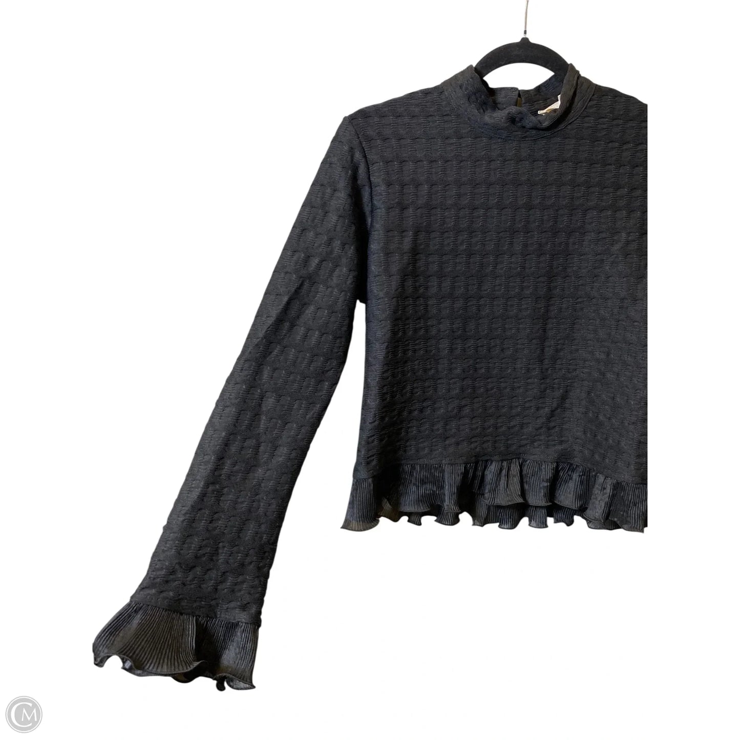 Top Long Sleeve By Blue Tassel In Black, Size: M