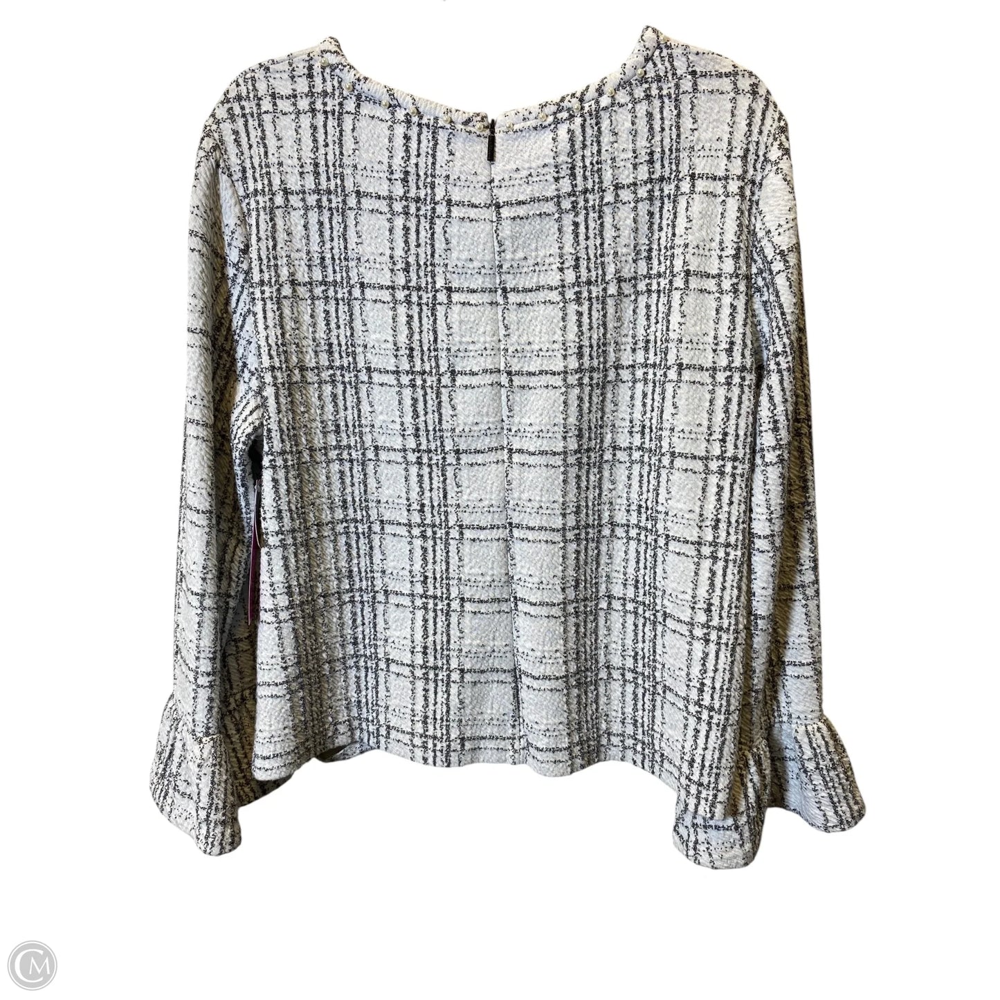 Top Long Sleeve Designer By Karl Lagerfeld In Black & White, Size: Xl